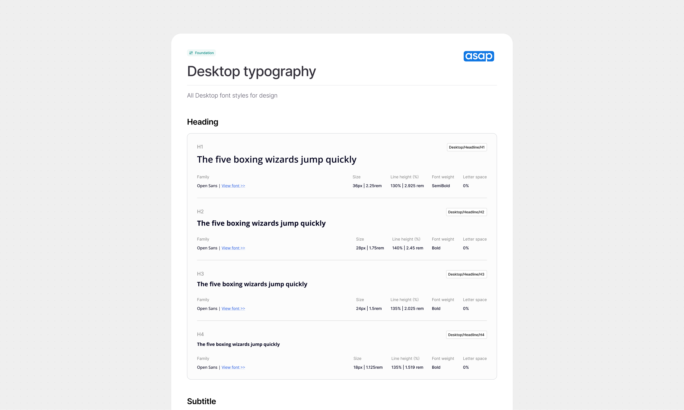 ASAPTickets typography, grids, effects and border rules