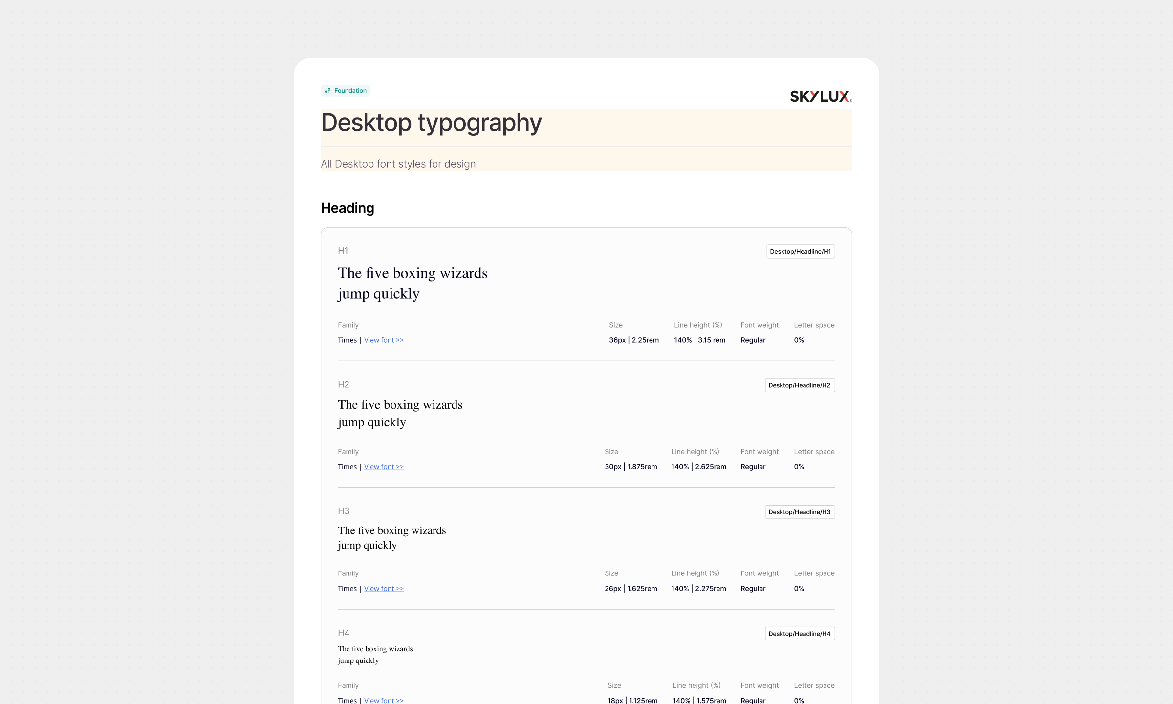 SkyluxTravel typography, grids, effects and border rules