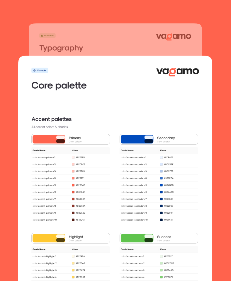 Vagamo component tokens and variants